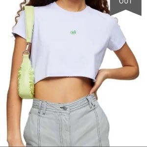 TopShop Lavender embroidered Snake Crop Top NWT!